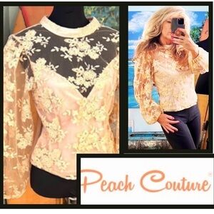 🧡Peach,Gorgeous & Sultry Tatted Lace & Mesh, Victorian-Fashioned Beauty,Size XL